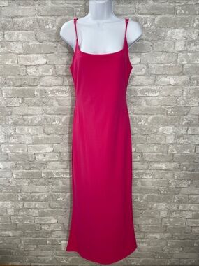 Salty Hot Pink Maxi Slip Dress with Adjustable Spaghetti Straps